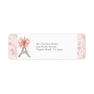 French Toile Paris Return Address Label 