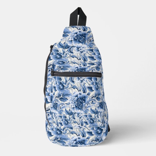 French toile & toile de Jouy Sling Bag (Front)