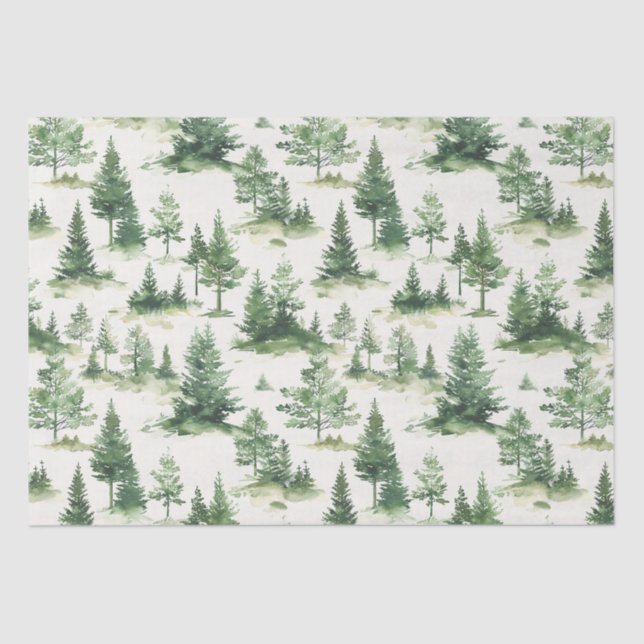French Toile Trees Pattern Tissue Paper (Front)