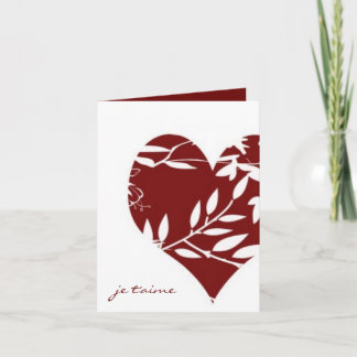 French Toile Valentine-I Love You (Informal) Holiday Card