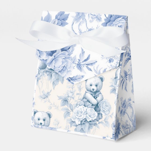 French toilet paper with floral pattern and bear favour box (Front Side)
