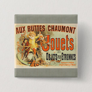 French Toy Joets Friends Vintage Poster   15 Cm Square Badge