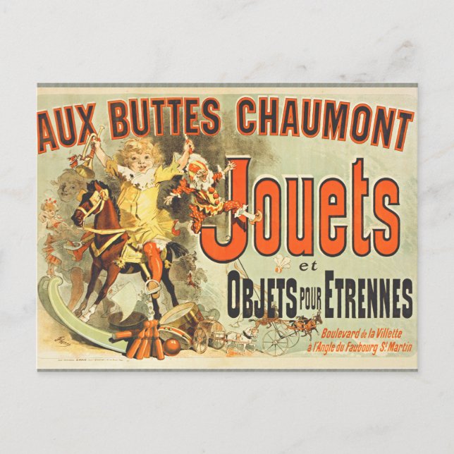 French Toy Joets Friends Vintage Poster   Postcard (Front)