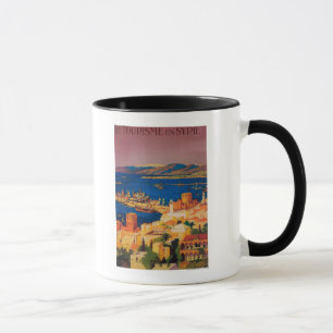 French Travel Poster, Touring in Syria Mug