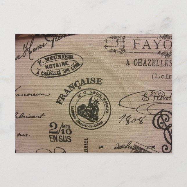 French Travel Stamps Postcard (Front)