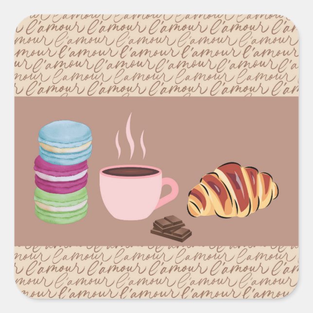  French Treats Square Sticker (Front)