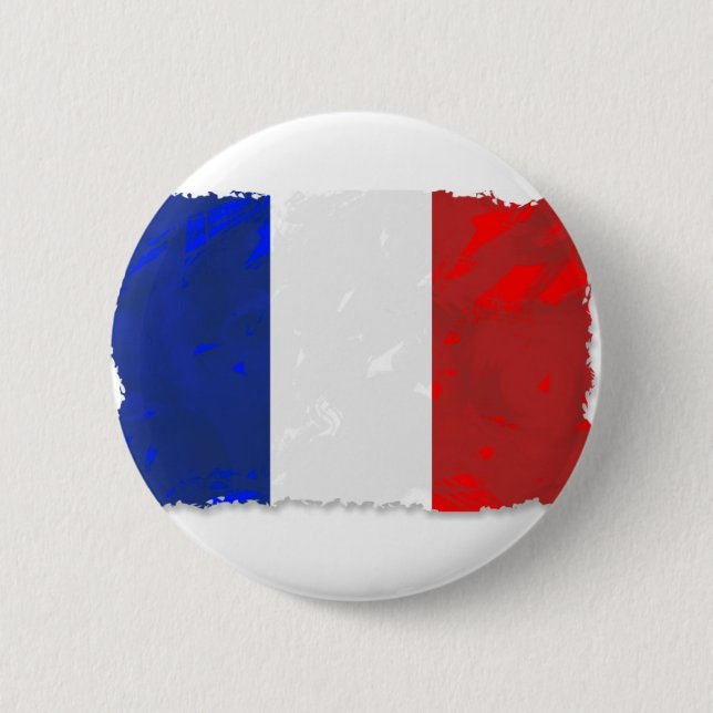 French tricolor 6 cm round badge (Front)