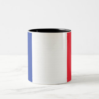 French Tricolor Blue White Red Design Two-Tone Coffee Mug