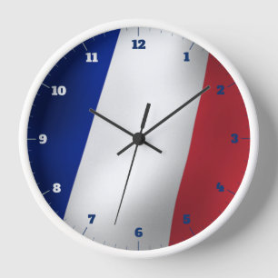 FRENCH TRICOLOR FLAG CLOCK