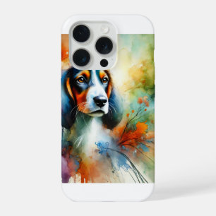 French Tricolor Hound 030924AREF150 - Watercolor iPhone 15 Pro Case