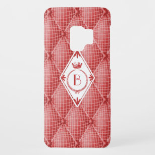 French Trompe L'oeil Tufted Red Quilted Monogram Case-Mate Samsung Galaxy S9 Case