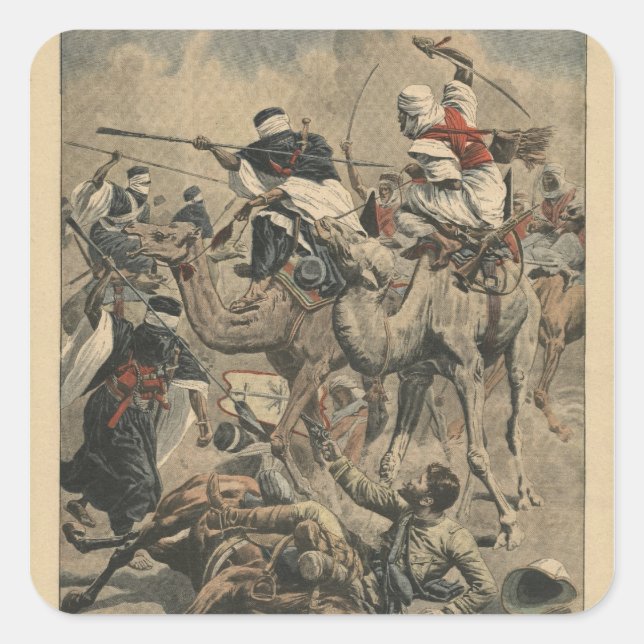 French troops in Sahara Square Sticker (Front)