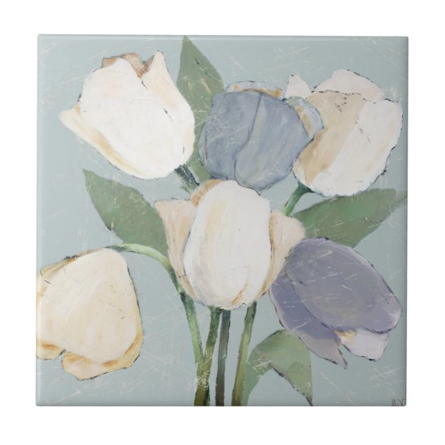 French Tulips Ceramic Tile (Front)