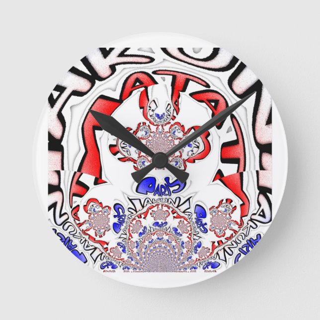 French Twist Hakuna Matata: Unique Cultural Blend  Round Clock (Front)