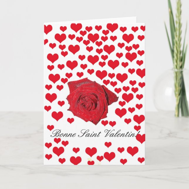 French Valentine's Day Roses Holiday Card (Front)