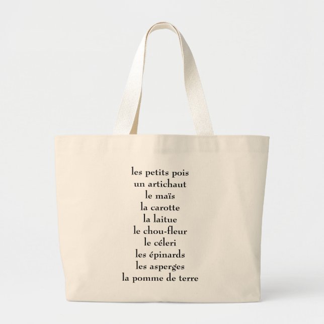 French veggies large tote bag (Front)