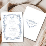 French Victorian Dusty Blue Wedding Monogram Invitation<br><div class="desc">Create an elegant first impression with this All In One Victorian Dusty Blue QR Code Wedding Invitation. Featuring vintage-inspired Victorian detailing and a soft dusty blue colour palette, this invitation blends timeless romance with modern functionality. The built-in QR code allows guests to easily access your wedding website, RSVP form, or...</div>