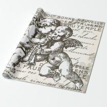 French Vintage Cherub Wrapping Paper