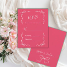 French Vintage Hand Drawn Rose Petal Pink Wedding