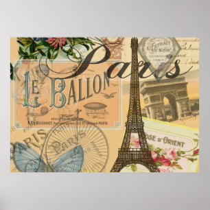 French Vintage Paris Travel Poster