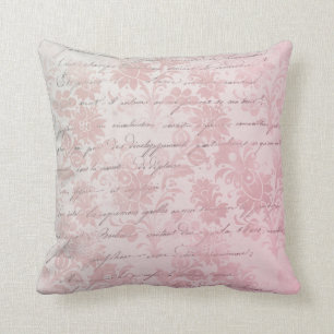 French Vintage Pink Floral Cushion