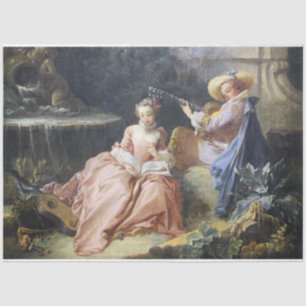 French Vintage Rococo Painting Decoupage Tissue Paper