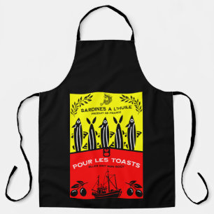 French Vintage Sardine Kitchen Apron