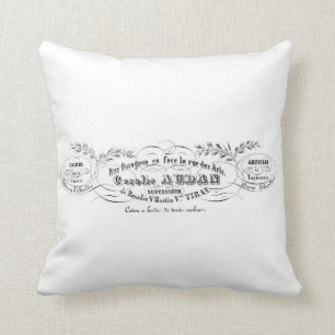 french vintage typography shabby chic cushion