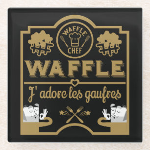 French Waffles Glass Coaster