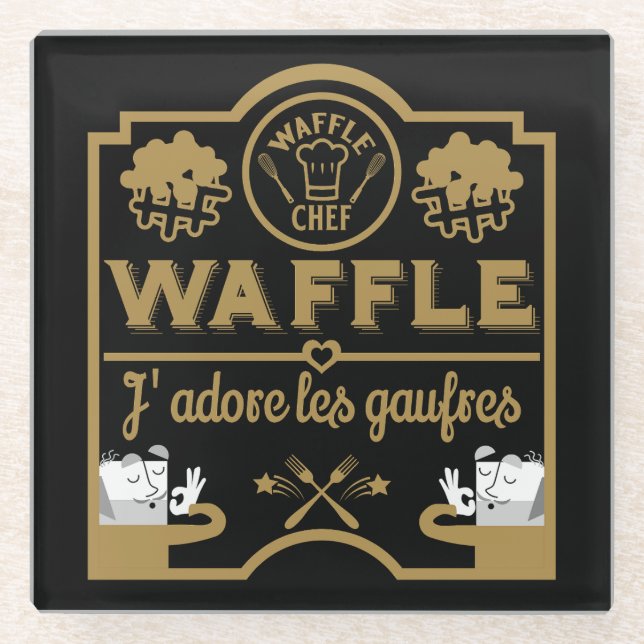 French Waffles Glass Coaster (Front)