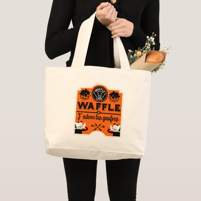 French Waffles Large Tote Bag (Front (Product))