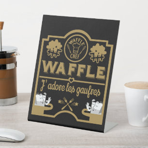 French Waffles Pedestal Sign
