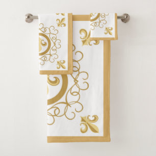 French White Bath Towel Set