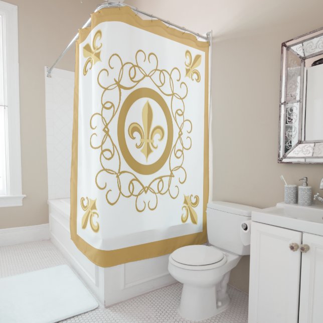 French White Shower Curtain (In Situ)