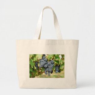 French Wine Grapes Large Tote Bag