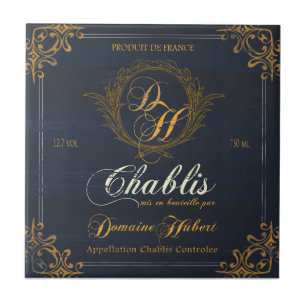 French Wine Label Tile:Chablis Ceramic Tile