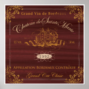 French Wine LabelArt:Bordeaux Poster