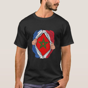 French with Moroccan roots Maroc Flag with France T-Shirt