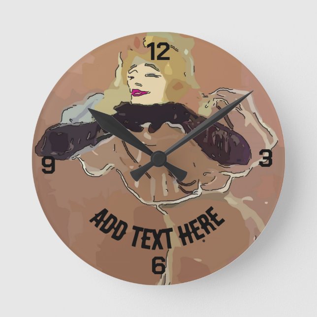French Woamn Round Clock (Front)