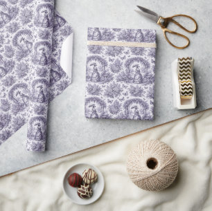 French Woman In a Garden Toile de Jouy Wrapping Paper