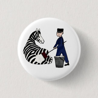 French Zookeeper Zebra Funny Stripes Vintage 3 Cm Round Badge