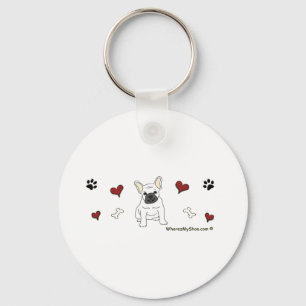 FrenchBulldogWht Key Ring
