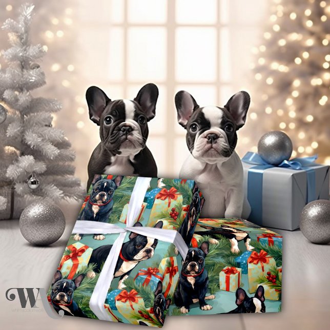 Frenchi Santa Paws Holiday Gift  Wrapping Paper (Creator Uploaded)