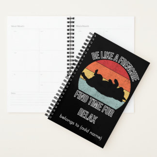 frenchi yoga on sunset black cover planner