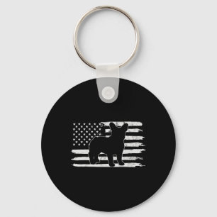 Frenchie 4th Of July French Usa Flag Gift Key Ring