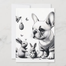 Frenchie and bunnies
