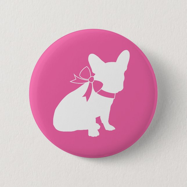 Frenchie Baby Shower French Bulldog Pink 6 Cm Round Badge (Front)