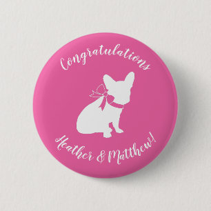 Frenchie Baby Shower French Bulldog Pink 6 Cm Round Badge