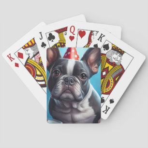 Frenchie Birthday Bash: A Cute French Bulldog Playing Cards