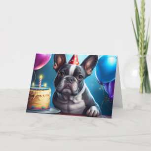 Frenchie Birthday Bash: A Cute French Bulldog Thank You Card